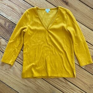 J Crew yellow 3/4 sleeve top